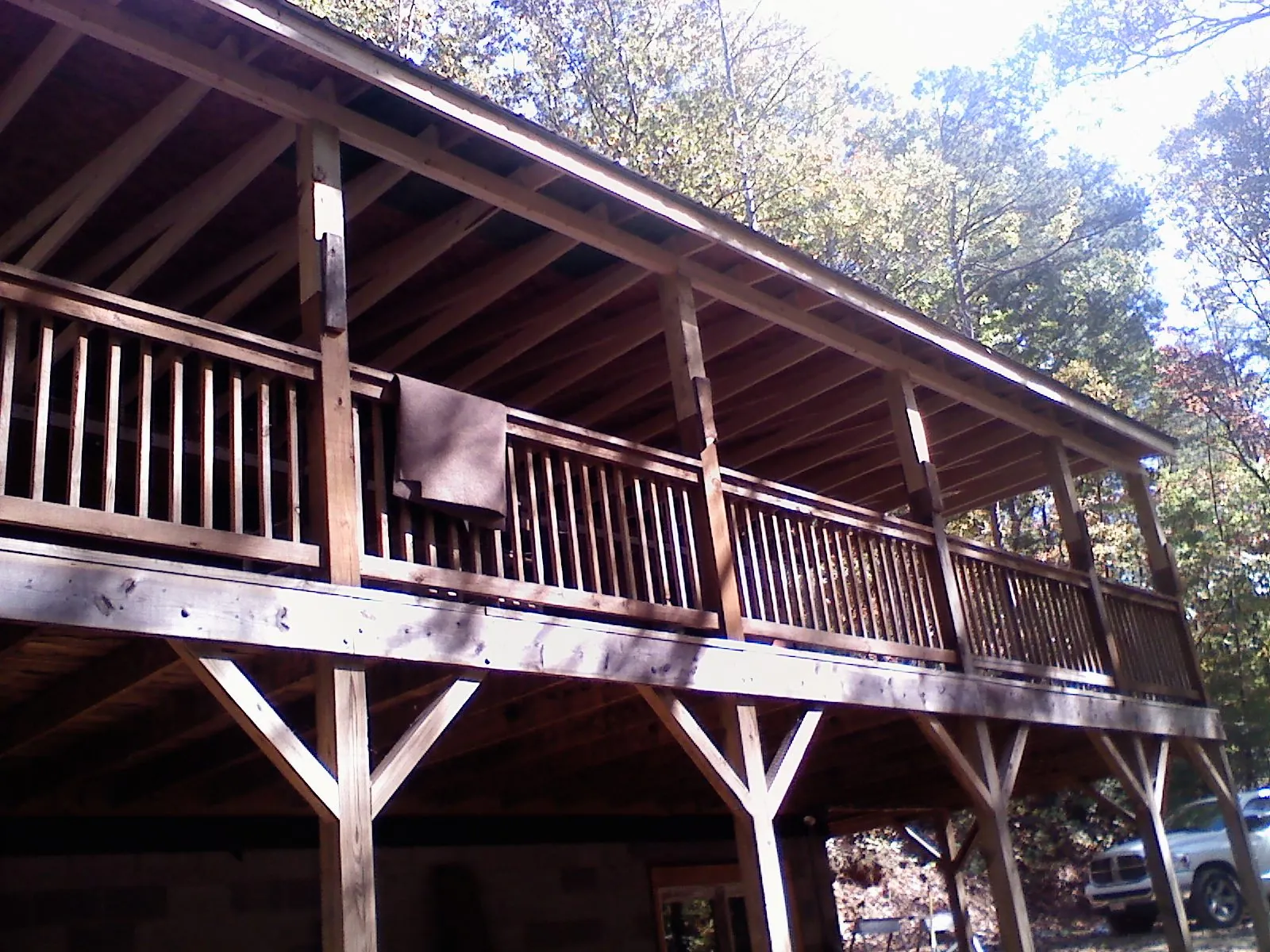 Timber framing under a new elevated porch and deck — Roof Leak Repair in Blakely Island by Roofing Brothers